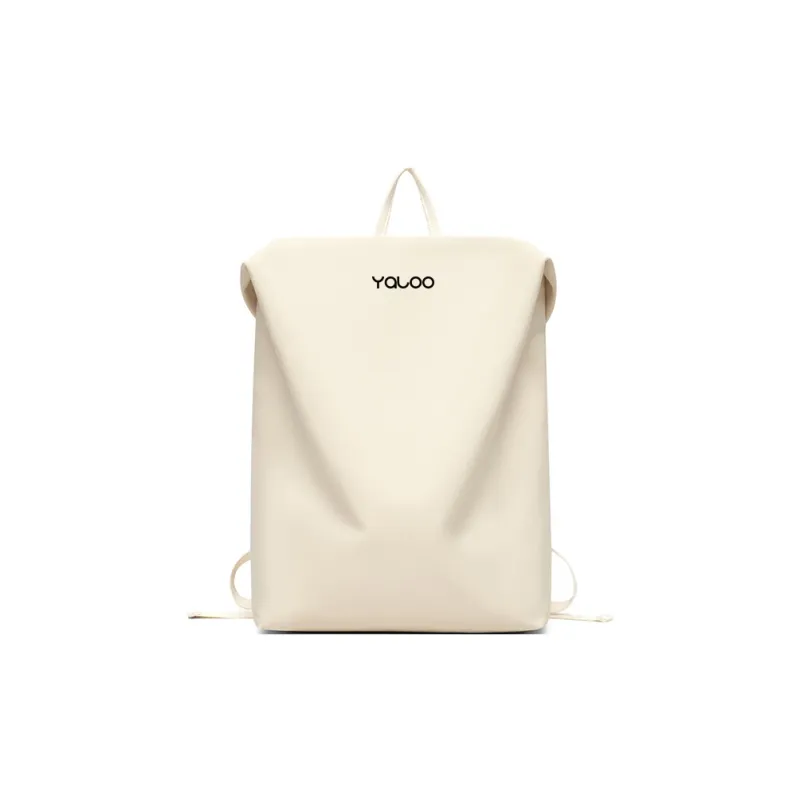 Yalu Nylon Backpack Regular Unisex Black/White/Yellow-2