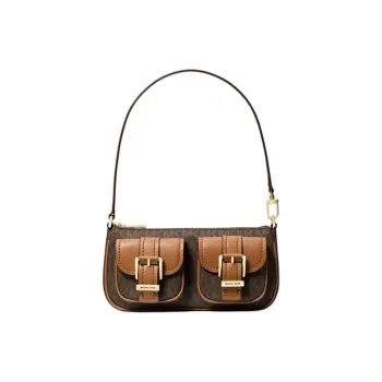 MICHAEL KORS Coated Canvas Shoulder Bag Women's Oak Nut