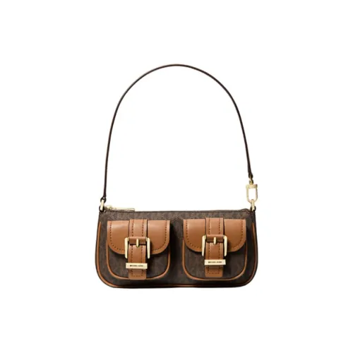 MICHAEL KORS Coated Canvas Shoulder Bag Women's Oak Nut