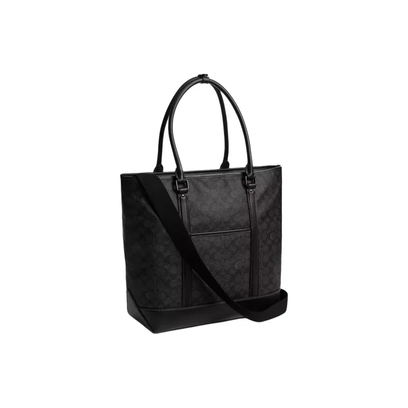 COACH Metropolitan Cow Leather Tote Bag Shopping Bag Handbag Large Size Men's Black-1