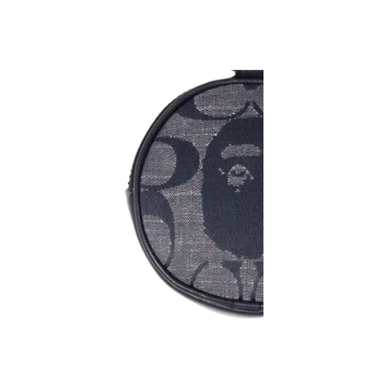 A BATHING APE BAPE X COACH Collaboration Cotton Coin Purse Regular Women's Dark Blue-4