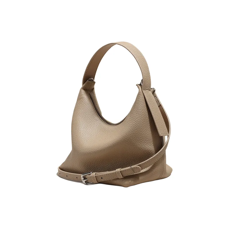 BEMIX PETS Cow Leather Bucket Bag Handbag Women's Trench Gray-1