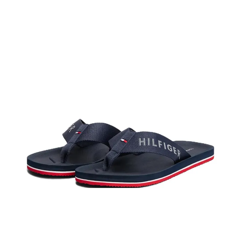 Tommy Hilfiger EVA Abrasion Resistant Slip Resistant Flip Flops Men's Blue Red-2