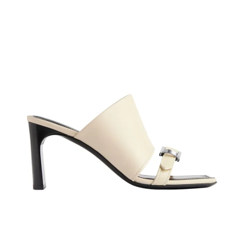 Balenciaga Bel Air Slide Slippers 8cm Women's Ecru-1