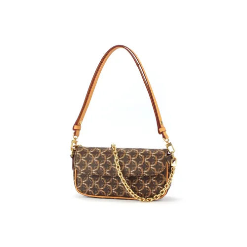 AQUASCUTUM PVC Flap Small Square Bag, Crossbody Bag, Shoulder Bag Women's Brown