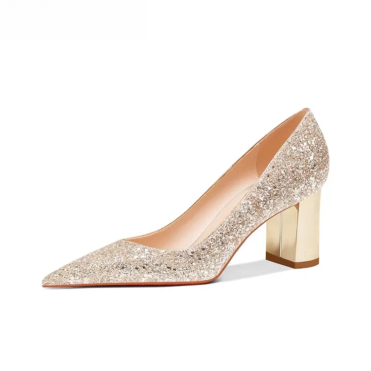 BINGO DUCK Chunky Heel High Heels 4-6cm Women's-2