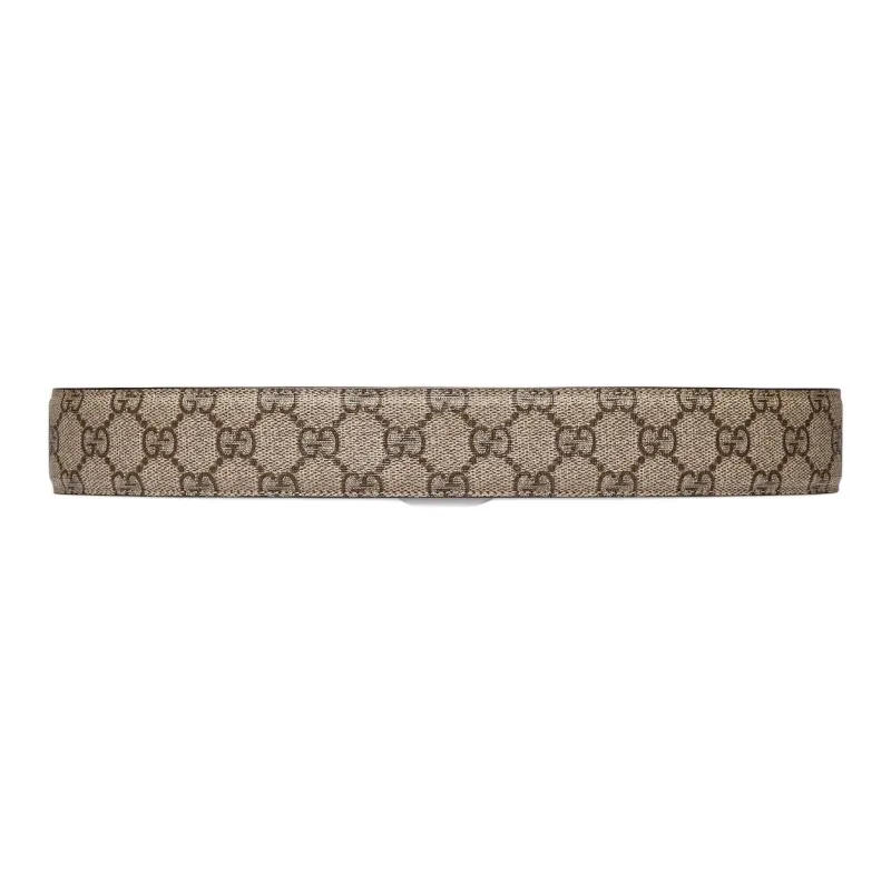 GUCCI Canvas, Leather, Metal Leather Belts Men's Beige -1