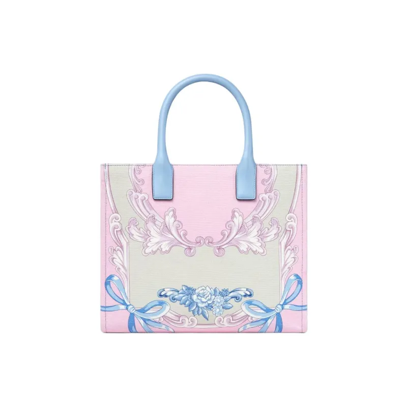 FANSIZHE La Medusa Cotton Tote Bag, Shopping Bag, Shoulder Bag, Handbag Trumpets Women's Light Blue & Multicolor-2