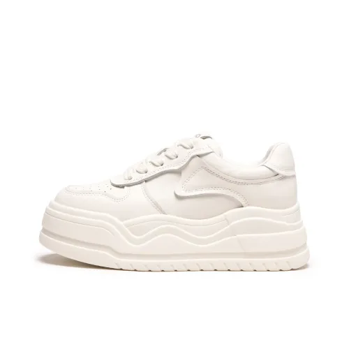 Hotwind Small White Shoes Height Increasing Skateboard Shoes Women's