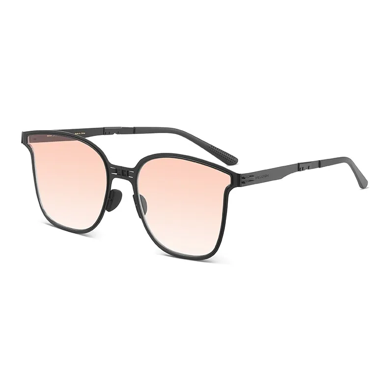 MUJOSH Metal Square Versatile Stylish Sunglasses Unisex Black-8