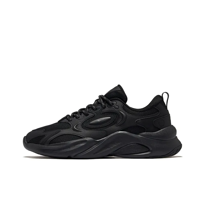 Erke Waterproof And Breathable Rebound Low-Top Casual Shoes Men's Jet Black-0