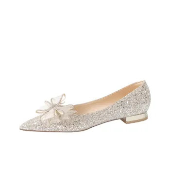 BINGO DUCK Chunky Heel High Heels 2cm Women's Champagne