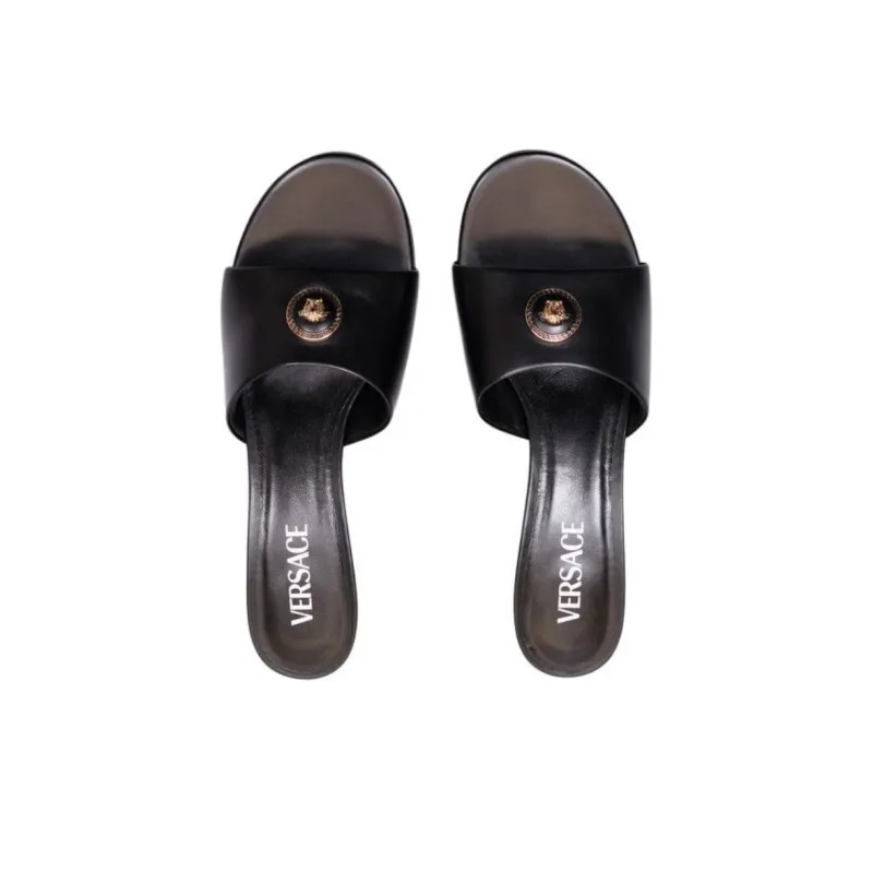 VERSACE Slide Slippers Women's Black-4
