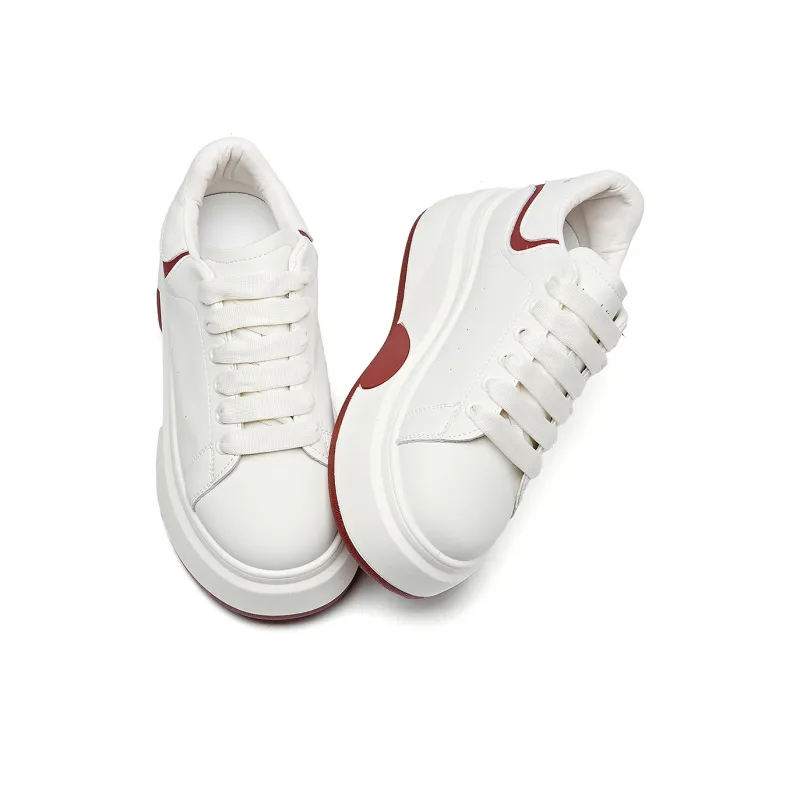 La Chapelle Anti-Slip Wear-Resistant Skateboard Shoes Women's Beige Red-2