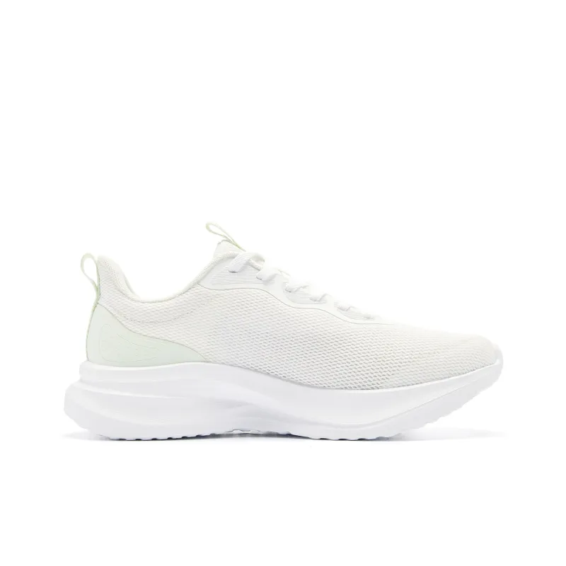QIAODAN Cushioned Slip-Resistant Abrasion-Resistant Low-Top Casual Running Shoes Women's White-1