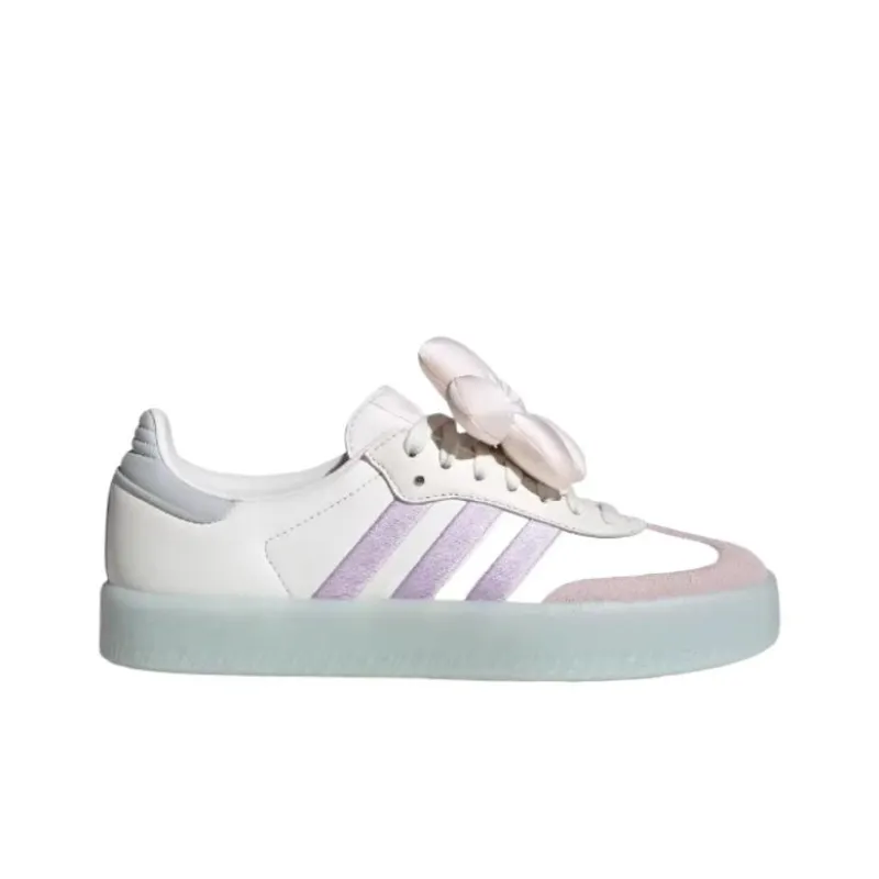 Adidas Originals SAMBAE Shock Absorbers Low Top Skateboard Shoes Women's White Light Purple-1