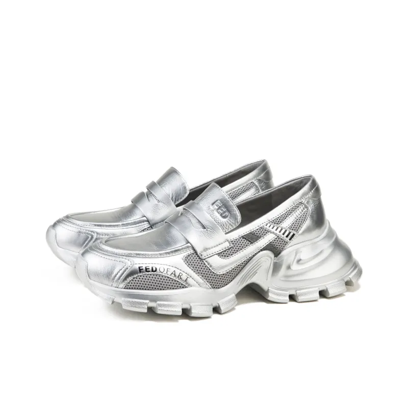 FED Loafers Women's Ink Jade Black/Space Silver/Elegant Beige-7