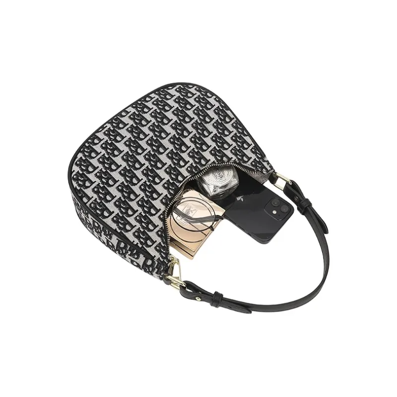 PESASRIE Canvas Portable Crossbody Bag Shoulder Bag Women's Black-6