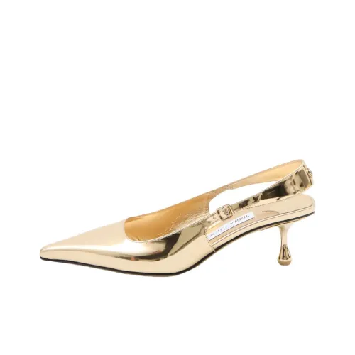 Jimmy Choo Amel 50 Irregular Heel High Heels 5cm Women's Gold