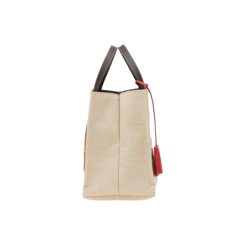 FERRAGAMO Cotton Tote Bag Shopping Bag Shoulder Bag Crossbody Bag Handbag Medium Size Women's Natural-2