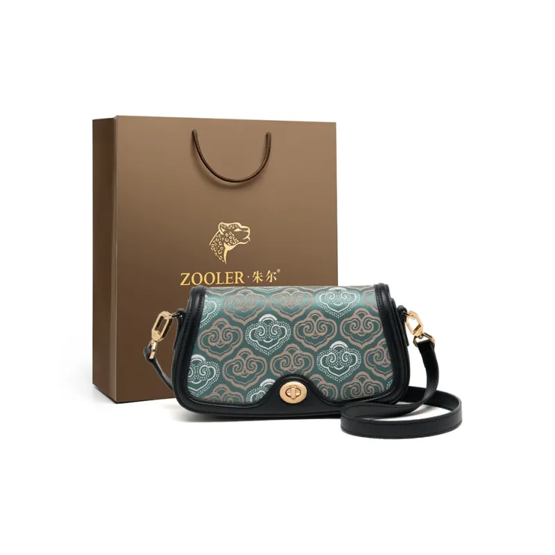 ZOOLER Cow Leather Shoulder Bag Women's Han Dynasty Black/Apricot/Royal Blue-0