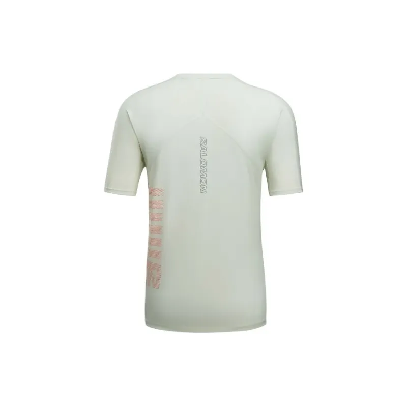 SALOMON Sense Aero SS T-Shirt Men's Light Ice Green/Neon Red-1