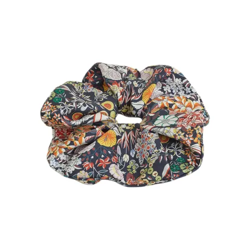 HERMES Silk Hair Tie Women's Navy Blue Blue