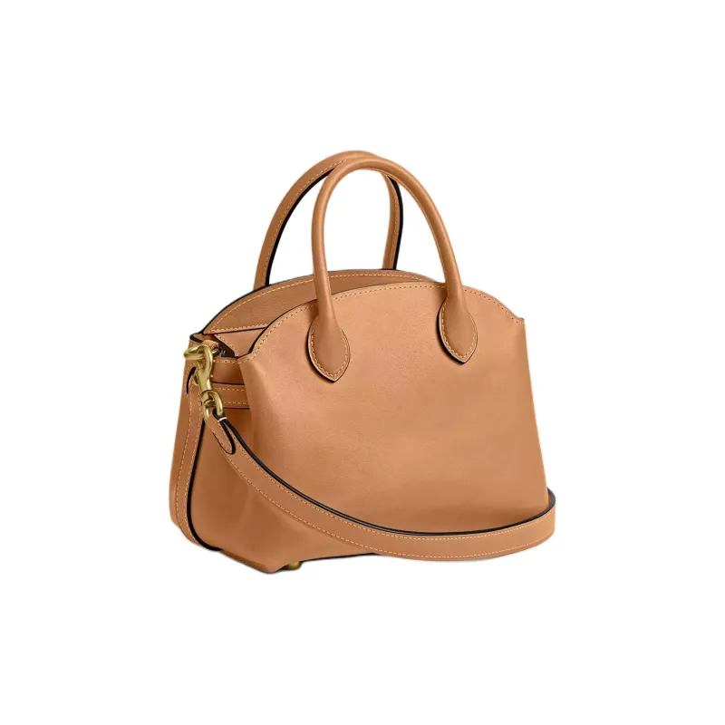COACH Empire Carryall Tanned Leather One Shoulder Handbags Small Size Women's Khaki-1