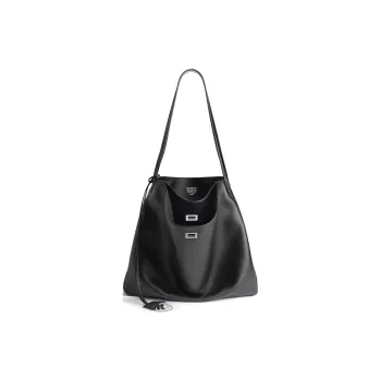 Balenciaga Rodeo Calfskin Shoulder Bag Men's Black