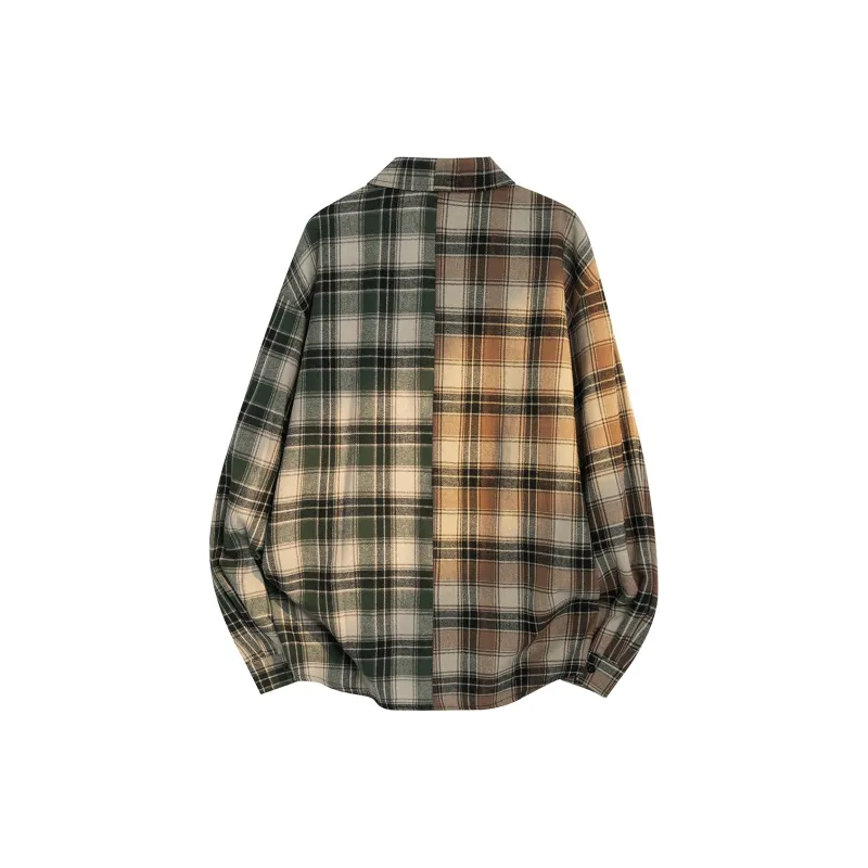 Poshbrain Shirt Unisex Yellow Green Plaid-1