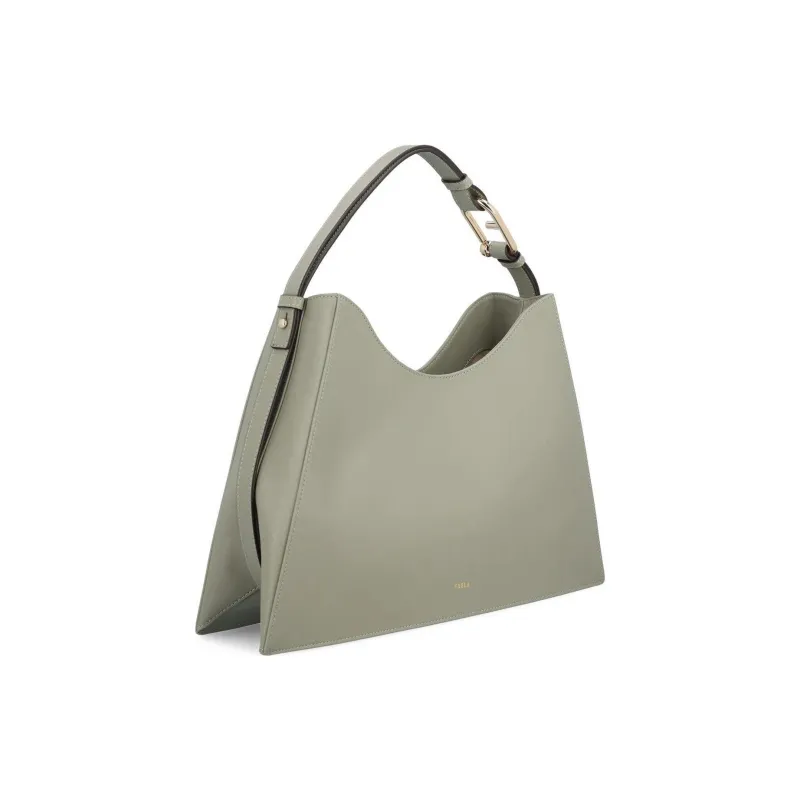 Furla Calfskin Crescent Moon Bag Handbag Women's Green-1