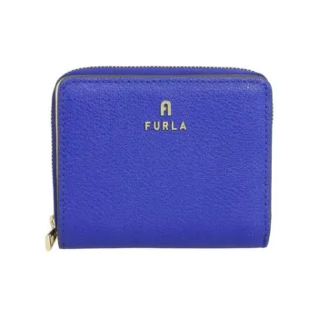 Furla Magnolia Leather Wallet Small Size Women's Blue & Pink
