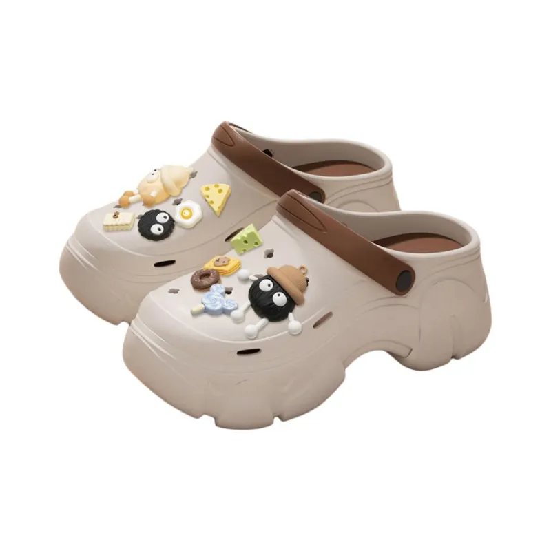 ECAC 8.0cm Height Increasing Summer Slip Resistant Platform Closed Toe Home Slippers-0