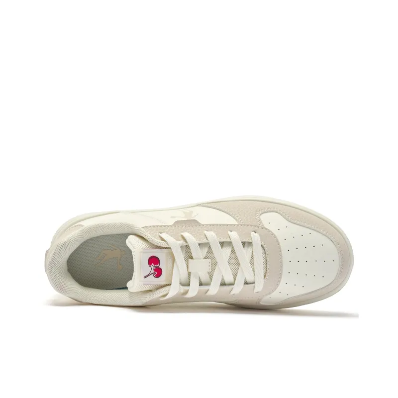 QIAODAN Anti-Slip And Wear-Resistant Breathable Low-Top Skateboard Shoes Women's Beige-4