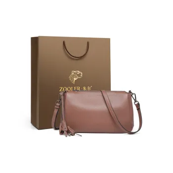 ZOOLER Top Grain Cow Leather Crossbody Bag, Versatile And Practical Trumpets Women's Chocolates