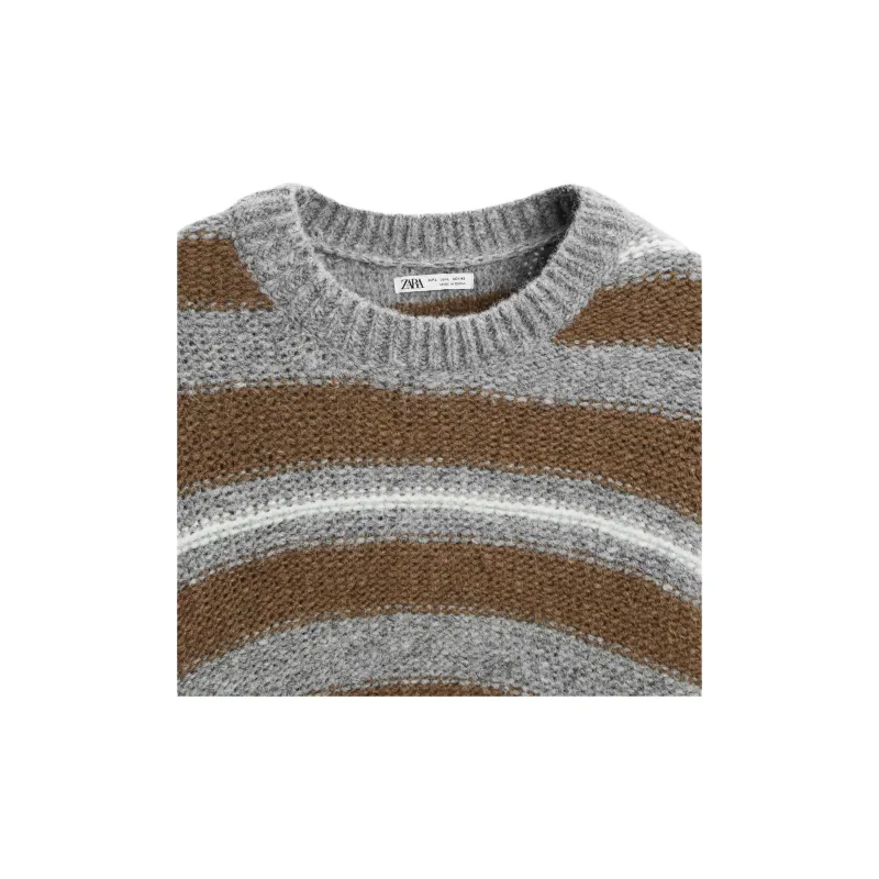 ZARA Sweater Men's Grey / Beige-5
