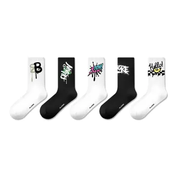 PLAN IN Mid-Calf Socks Unisex Box 5-Pack