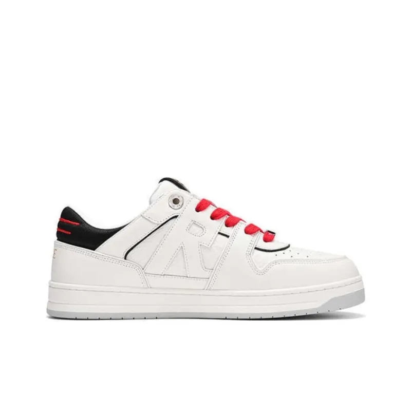 RARE Low-Top Skateboard Shoes Men's White Red-1