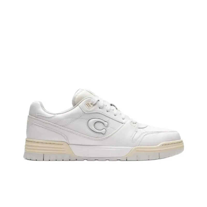 COACH Soho Low Top Skateboard Shoes Men's White-1