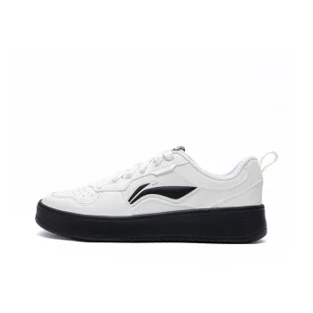 LiNing Early Cloud Wear Resistant Lightweight Height Increasing Low Top Skateboard Shoes Men's White Black