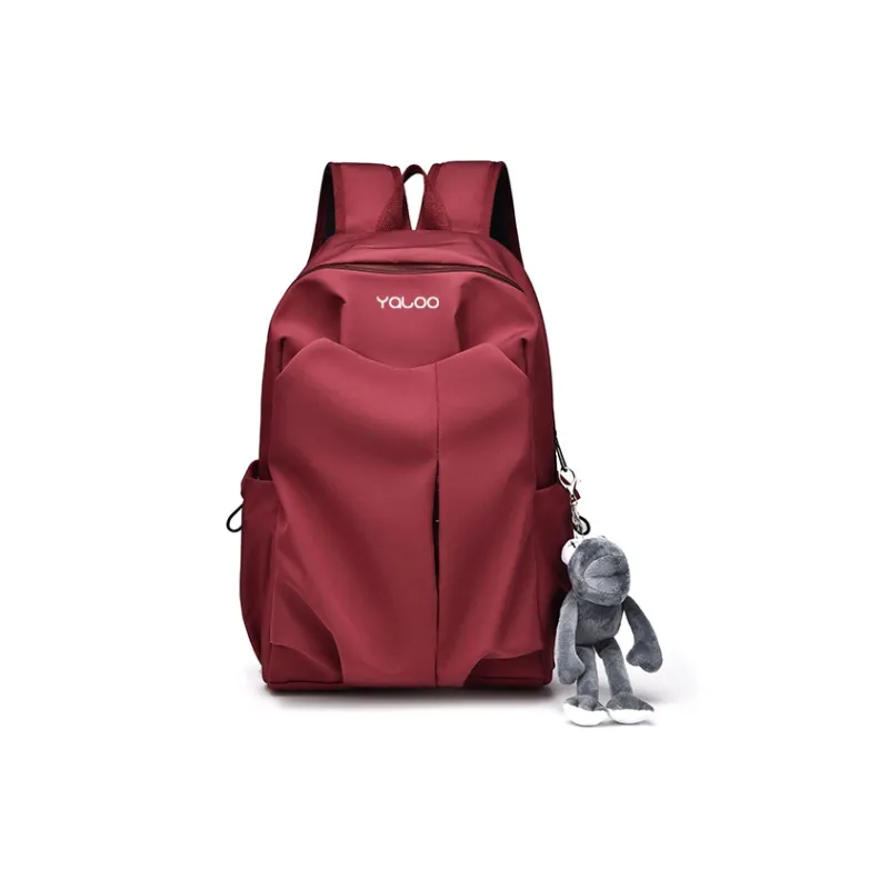 Yalu Nylon Backpack Travel Bag Laptop Bag Unisex Black/White/Red/Gray-5