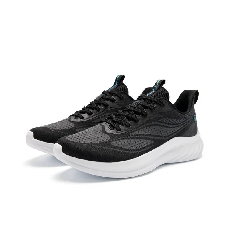 QIAODAN Cushioned Slip-Resistant Abrasion-Resistant Low-Top Casual Running Shoes Men's Black-2