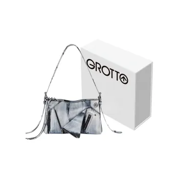 GROTTO Cow Leather Shoulder Bag Mini Women's Pen Touch White/Pen Touch Brown/Walnut Brown