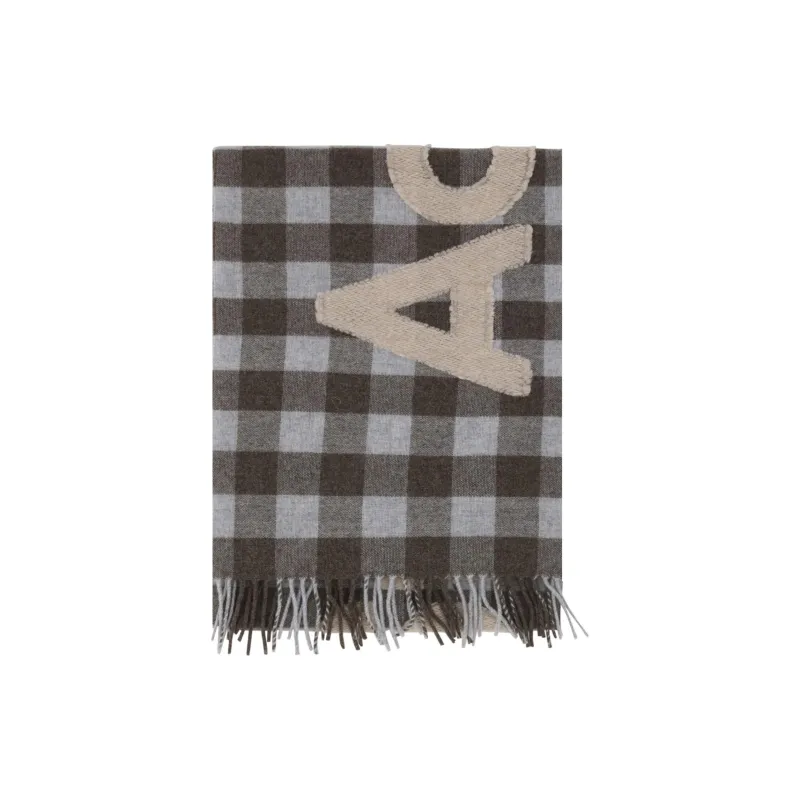 Acne Studios Checkered Logo Detailed Scarf-2