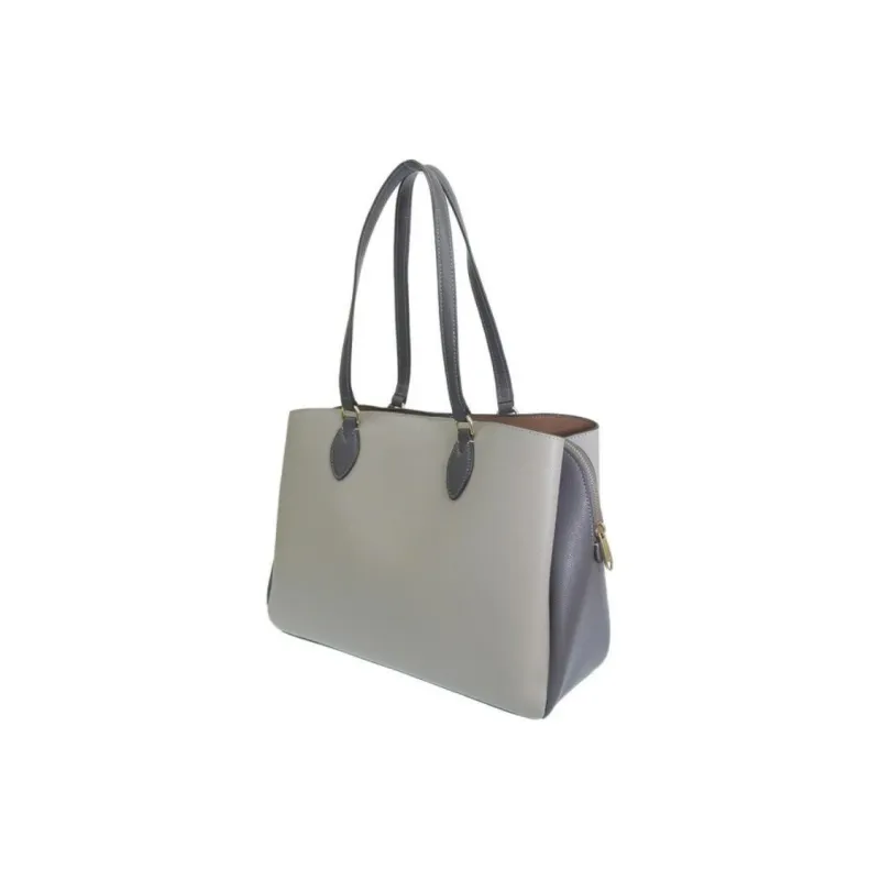 Furla Minerva Leather Tote Bag Shopping Bag Handbag Large Size Women's Gray-1