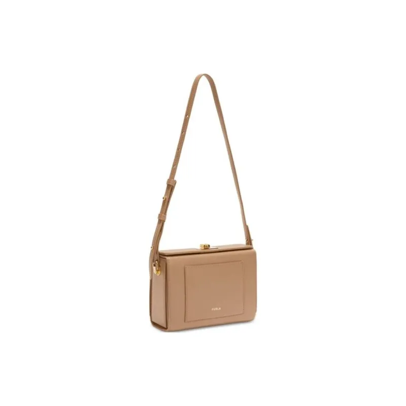 Furla Calfskin Shoulder Bag Women's Camel-1