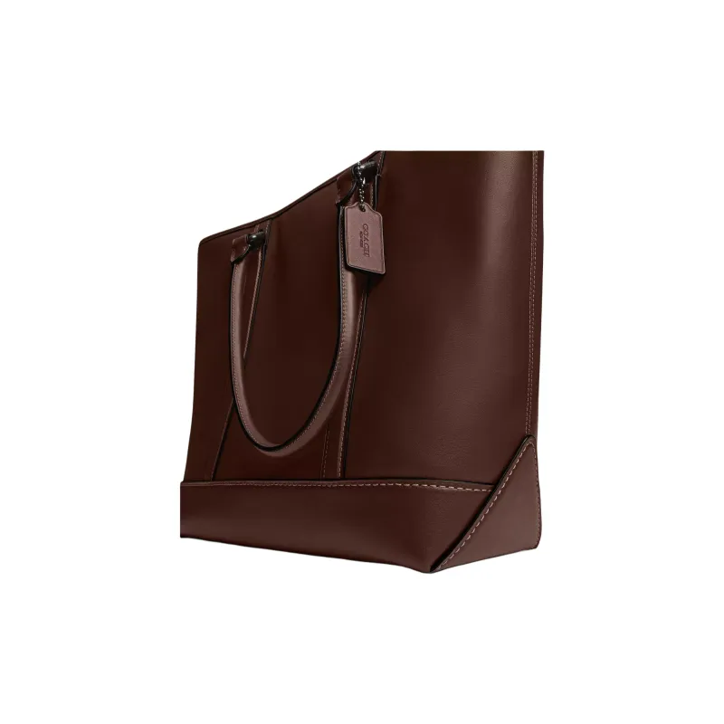 COACH Metropolitan Leather Tote Bag, Shopping Bag, Shoulder Bag Large Size Men's Red Brown-2
