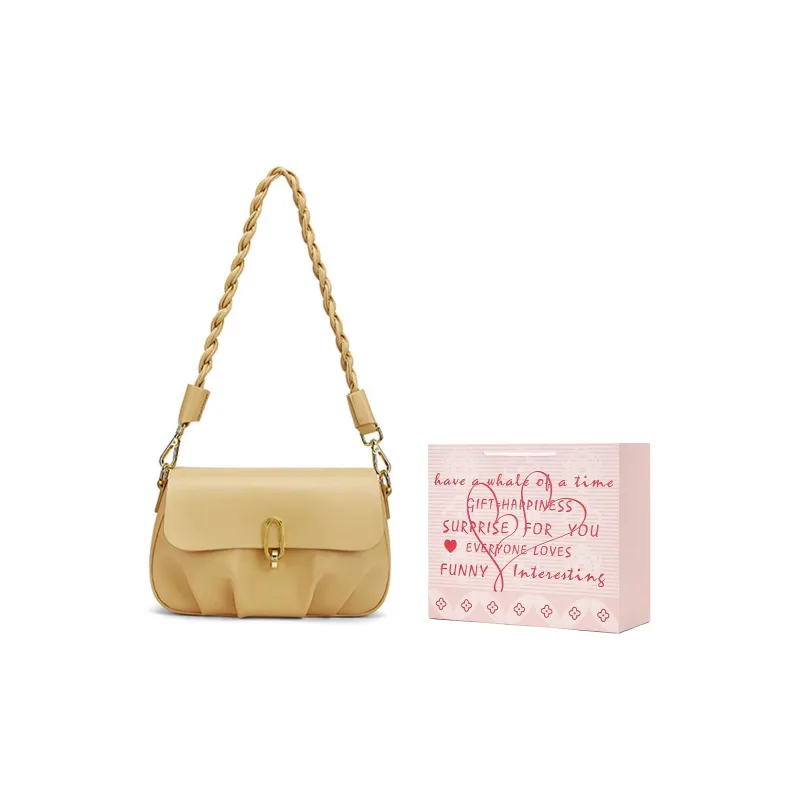 FAIRWHALE Synthetic Leather Shoulder Bag Women's Ecru/Milk Tea Beige-19