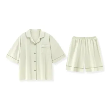 WANANNI Pajama Set Women's Cream Green
