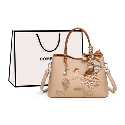 COMELY Cow Leather Shoulder Bag, Crossbody Bag, Mom Bag, Handbag Regular Women's Milk Tea